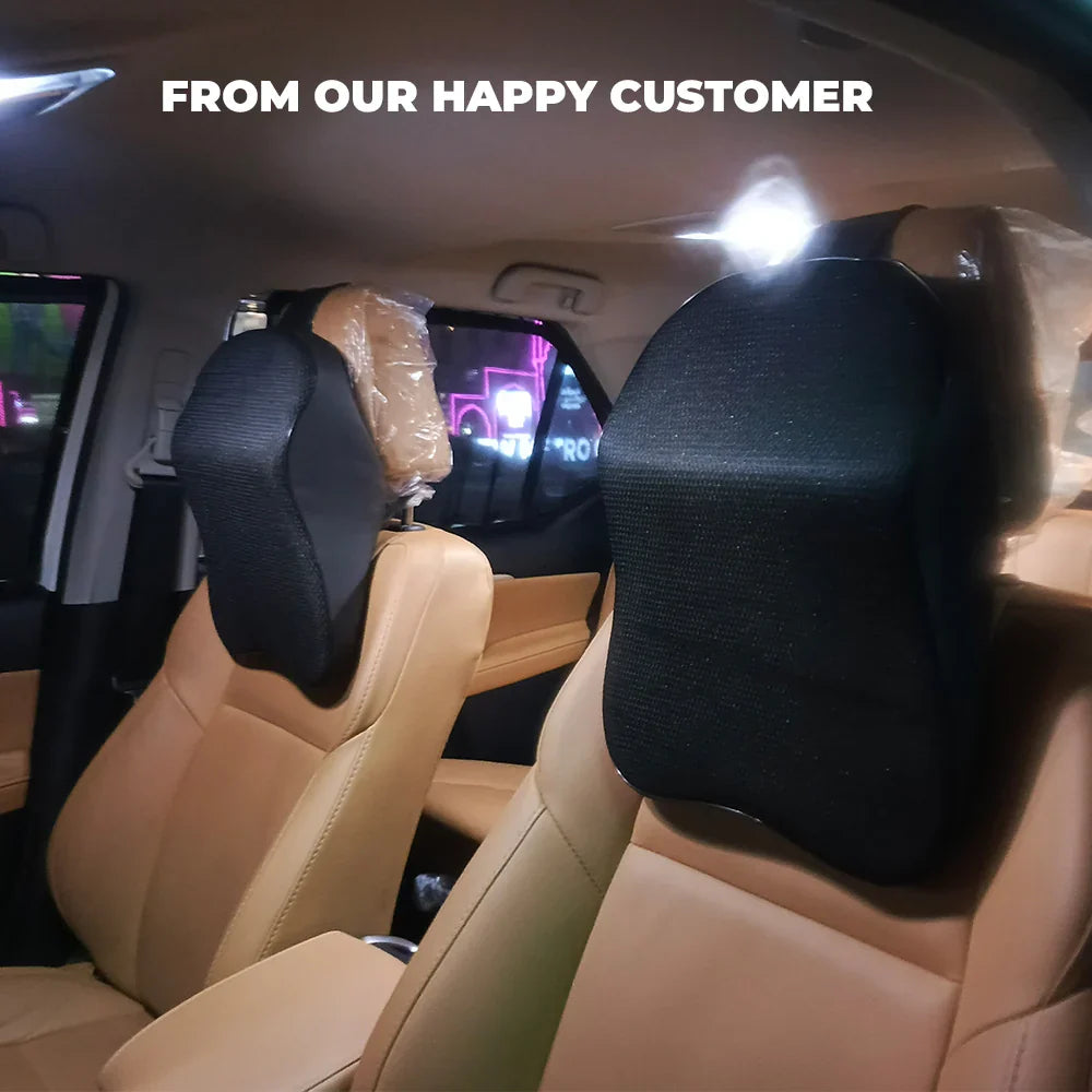 Universal Imported Leather Style Neckrest Backrest Pillow | Breathable Neck Support Cushion